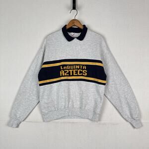Vintage Laquinta Aztecs Sweater Knit Collared‎ Sweatshirt Jerzees XL